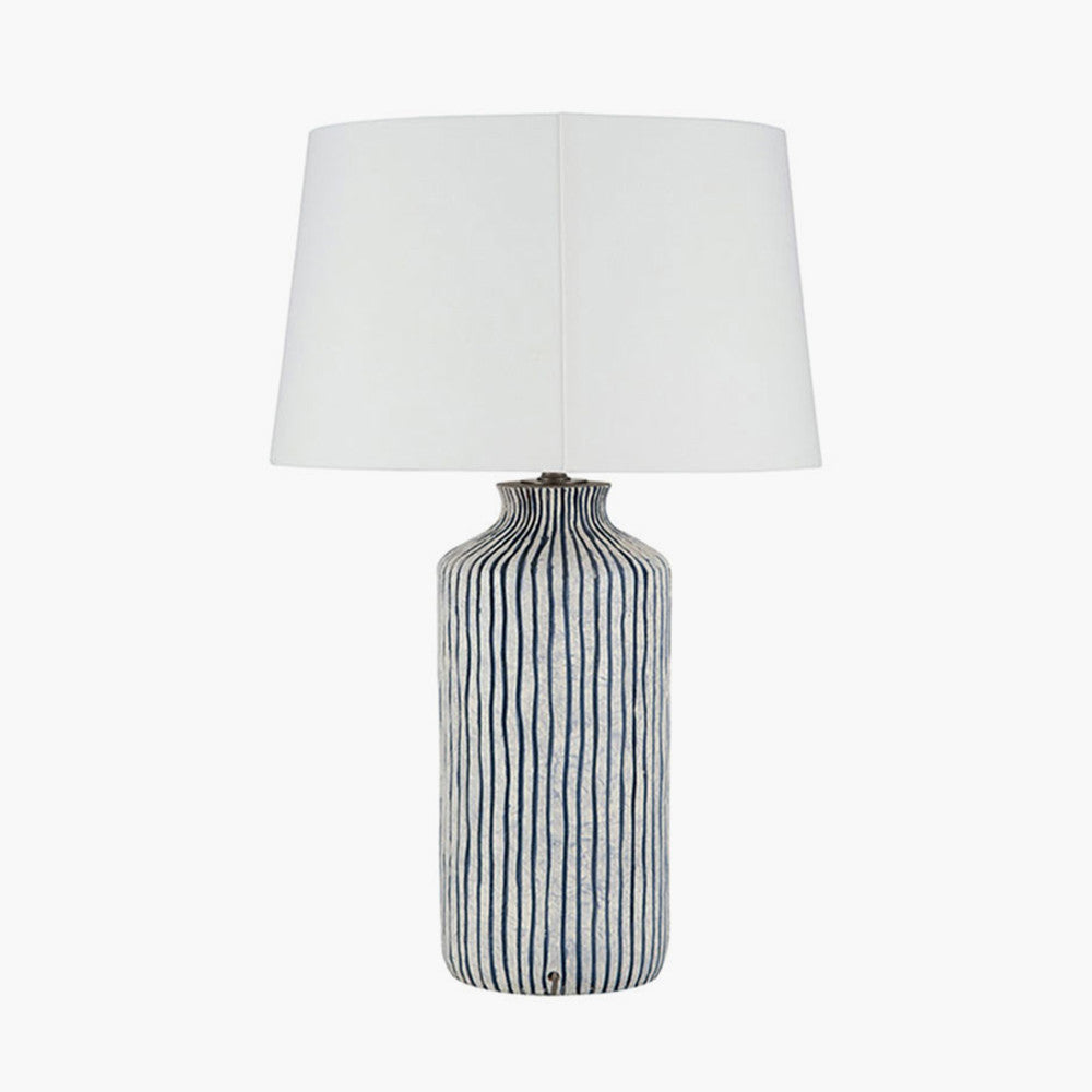 Bude Blue & White Stripe Stoneware Table Lamp - Base Only